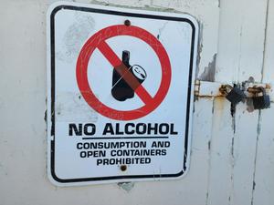 No alcohol: Consumption and open containers prohibited