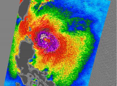 NASA's QuikScat Measured Typhoon Lupit's Rotating Winds