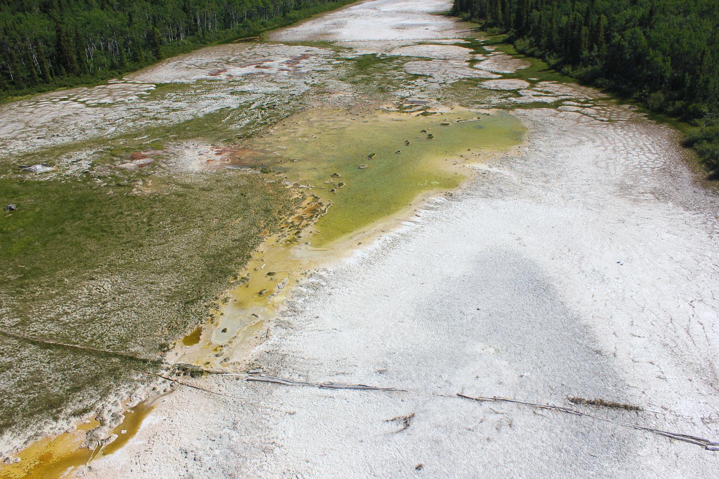 Magnesite Sediments in a Playa in British Columbia, Canada