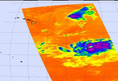 NASA's AIRS Image of Felicia's Cloud Temperatures
