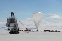 BLAST Gondola on Launch Vehicle and Balloon in Antarctica