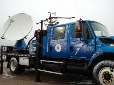 Doppler on Wheels Radar Truck in Snowstorm