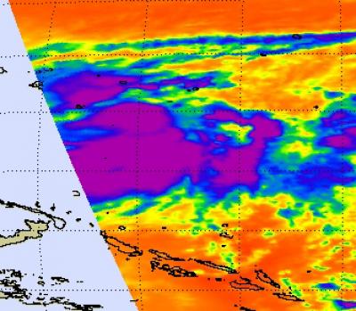 NASA Infrared Image of the Eastern Side of Tropical Storm Bopha