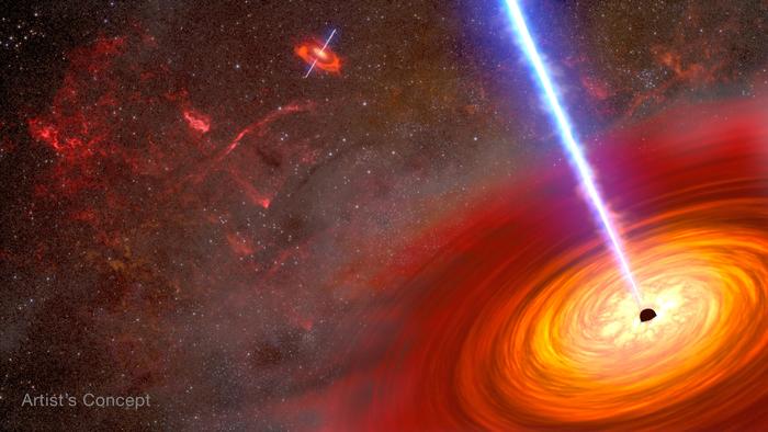 A Pair of Merging Black Holes (Artist's Concept)