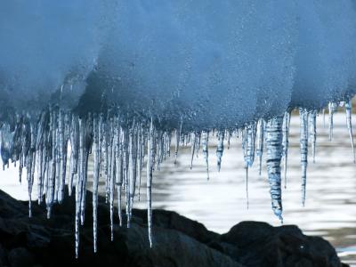 Icicles Formed by the Melting of a Glacier