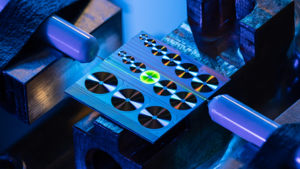 An erbium-doped waveguide amplifier on a photonic integrated chip