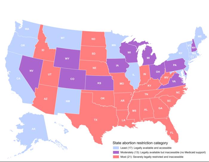 Map breaks down abortion restrictions by state