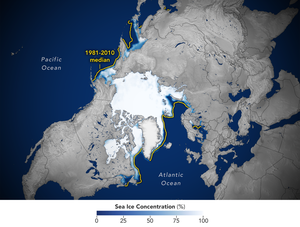 Average concentration of Arctic sea ice on Feb. 25, 2022