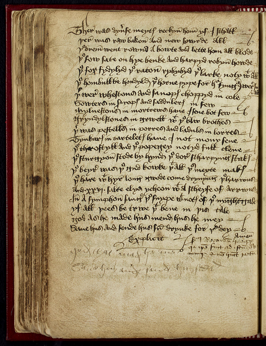 Scribe's comment (about attending feast) in Heege Manuscript