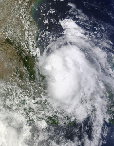 Tropical Storm Norbert (Bottom Left) Hugs Mexico's West Coast