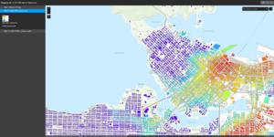 Map of canopy cover in Vancouver