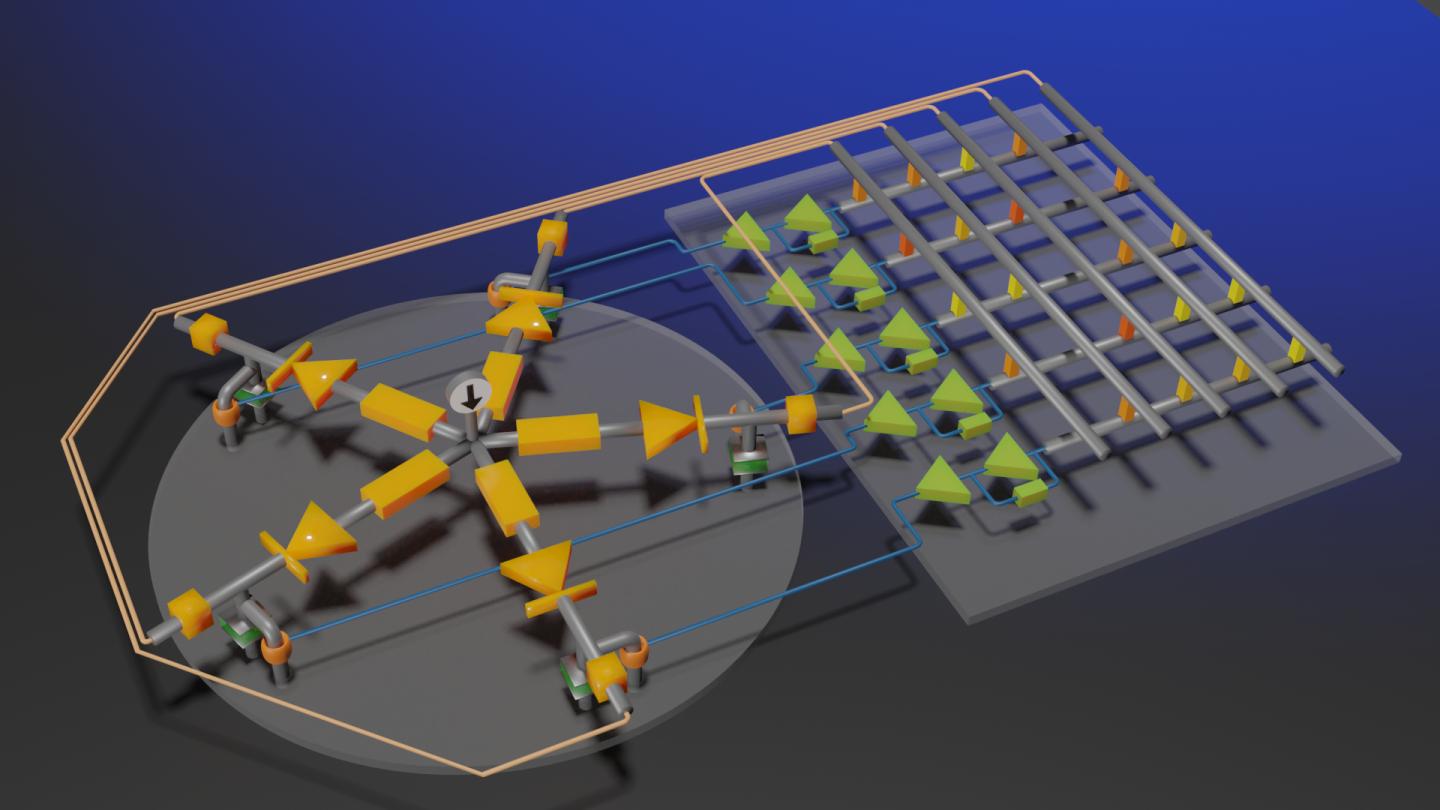 Circuit diagram of the electronic amoeba
