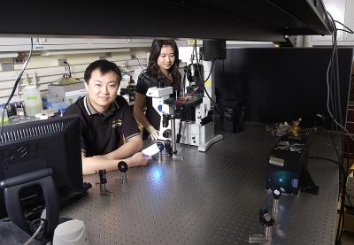 Chang Lu, left, with Graduate Student Hsiang-Yu Wang