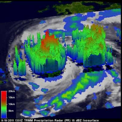 3-D Image of Roke's Rainfall