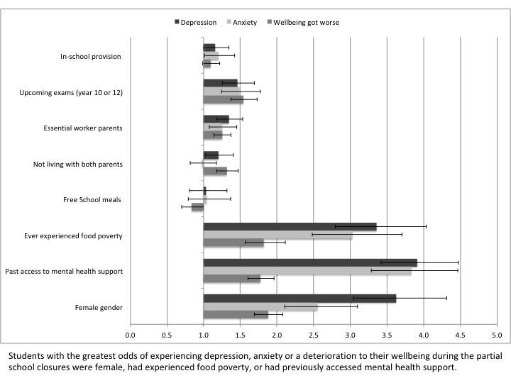 Which students are at most risk of mental health problems during COVID-19 lockdowns?