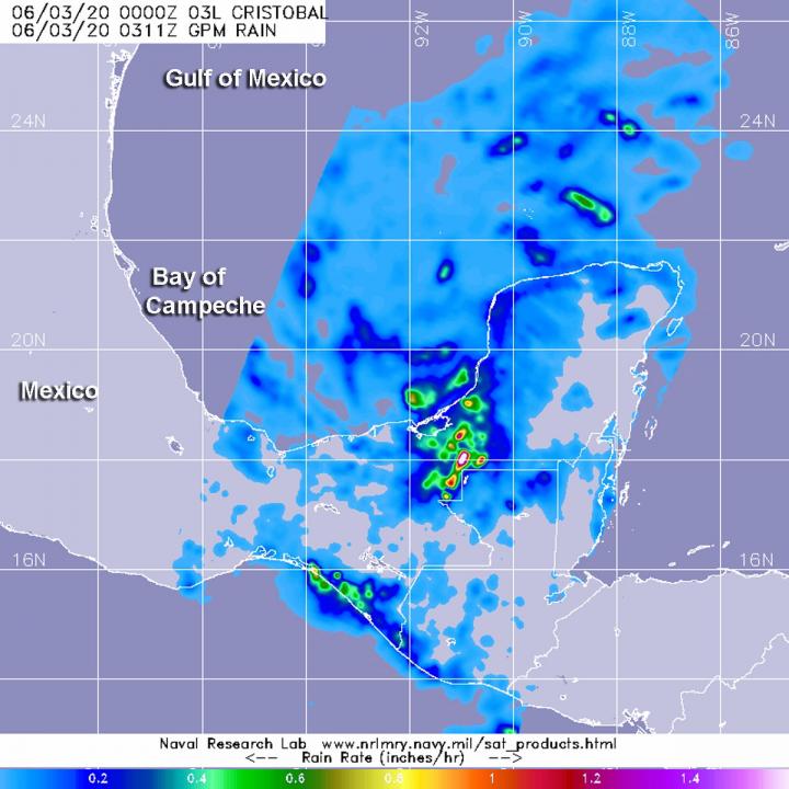 GPM image of Cristobal