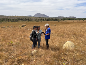 Lead researcher Amy Zanne with co-researchers at Parque Nacional da Chapada dos Veadeiros