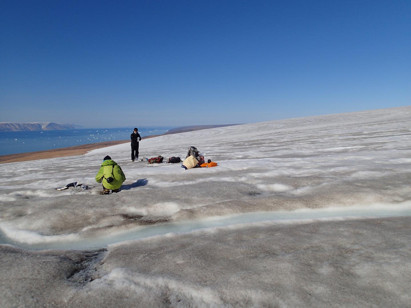 Darkened Glacial Surface
