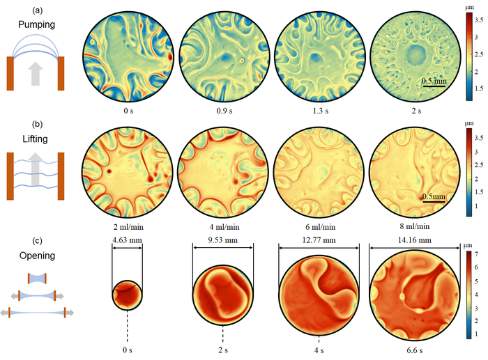 Digital holography allows thin-film thickness measurements to be produced under different scenarios, breakthrough the limitation for film forming requirement in interferometry.