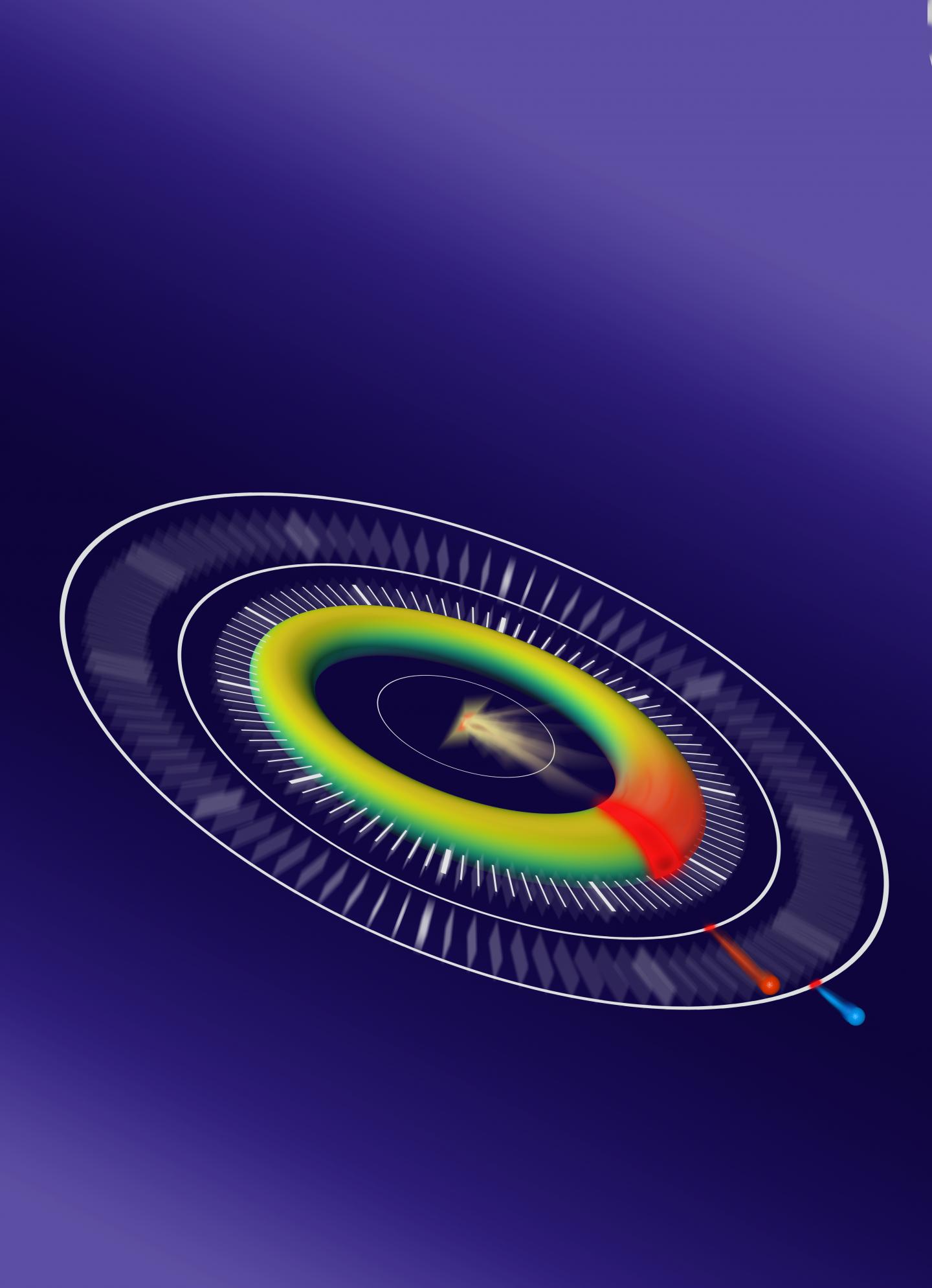 Künstlerische Darstellung des Experiments