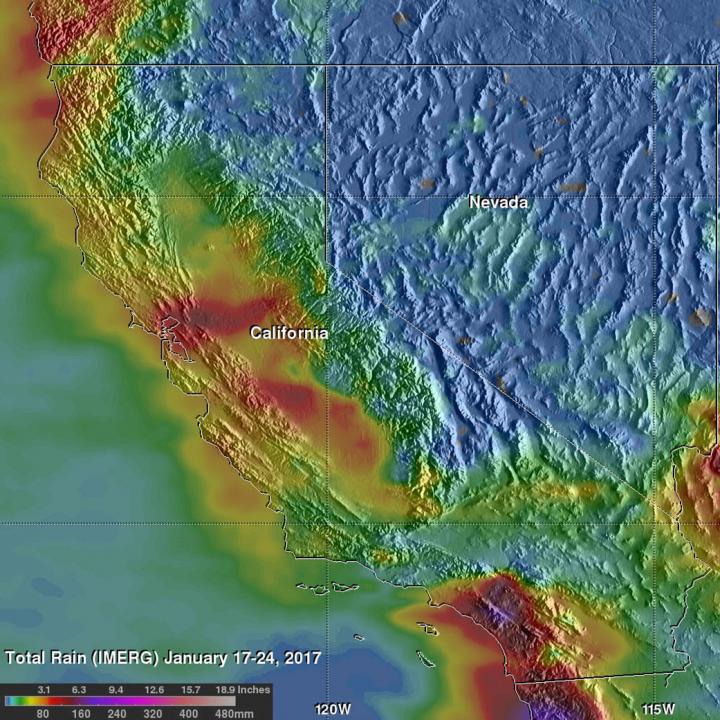 IMERG Data Showing Extreme Rainfall Over Western US