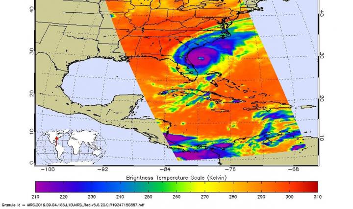 AIRS Infrared image of Dorian