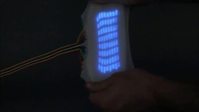 Stretchy Electroluminescent 'Skin' Demonstration
