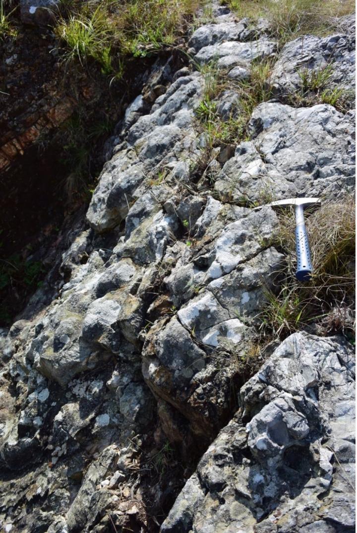 Ancient barite outcrop in South Africa