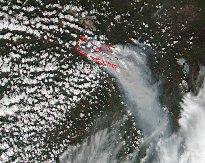 Daytime View of the Fort McMurray Wildfire from Suomi NPP Satellite