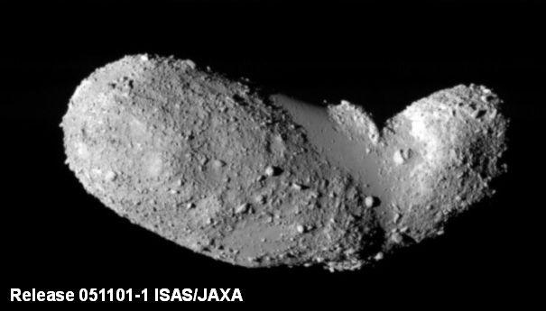 小惑星探査機はやぶさが観測したイトカワの画像 