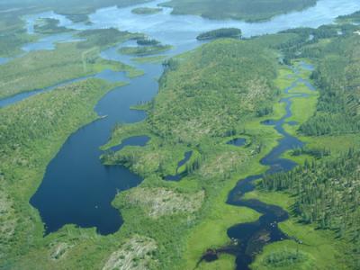 Aerial View of the Southern Quebec Lakes