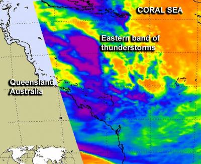 Infrared Image of a Band of Oswald's Thunderstorms