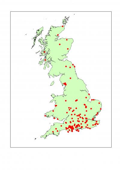 UK Map Showing Butterfly Transect Sites