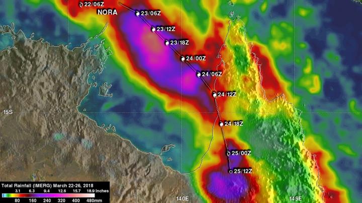 IMERG Image of Rainfall from Nora