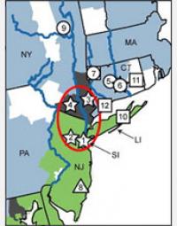 Map Showing the Present and Former Range of the New Frog Species in New York and New Jersey