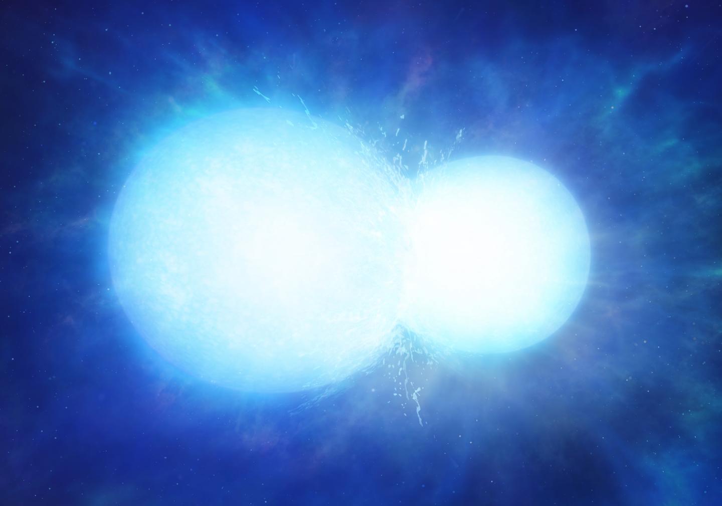 Artist's Impression of Two White Dwarfs in the Process of Merging