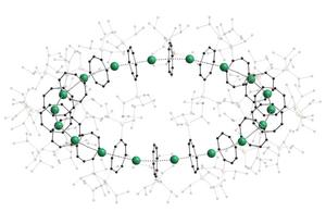 The new molecular structure in which sandwich complexes form a nano-sized ring is called ‘cyclocene.’ (Photo: Nature / AOC, KIT)