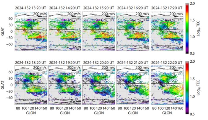 The evolution of North-South symmetry ionospheric total electron content enhancement region