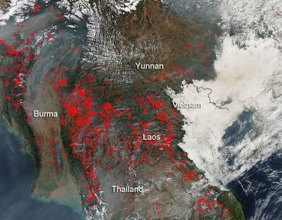 Indochina Agricultural Fires Still Ongoing