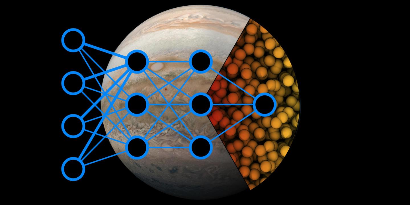 Atomistic Modelling Probes the Behavior of Matter at the Center of Jupiter