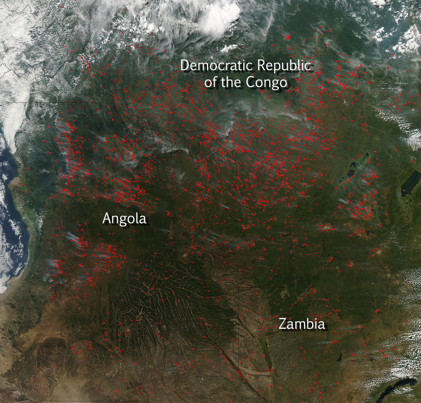 Agricultural Fires Light Up Angola