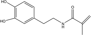 The chemical structure of N-(3,4-dihydroxyphenethyl)methacrylamide (DMA)
