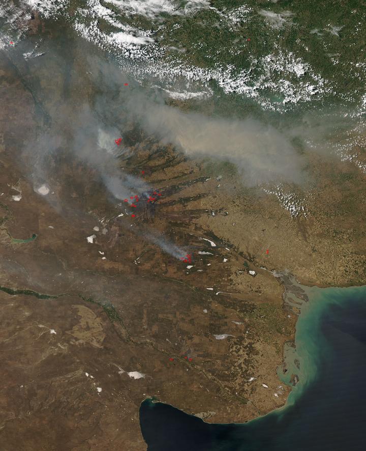 Wildfires In Argentina Captured by Aqua Satel EurekAlert!