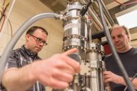 University of Vermont Physicists with Vacuum Chamber