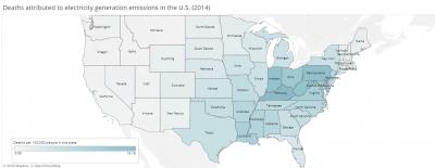 Premature Deaths from Air Pollution Emissions (Interactive) Map