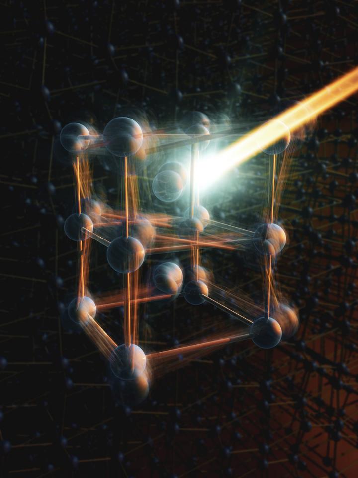 Schematic Illustration of the Vanadium Dioxide Atomic Structure