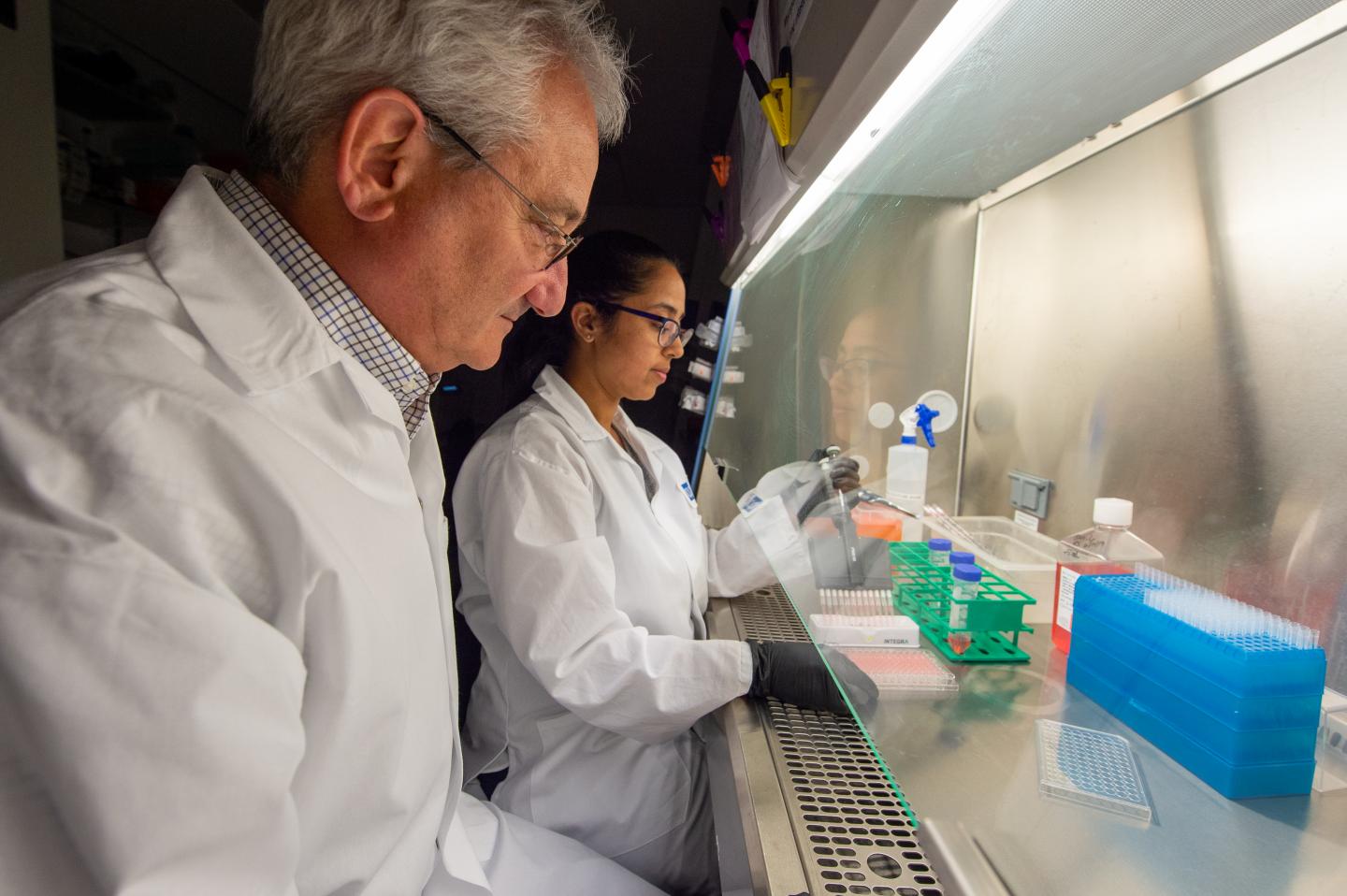 Dr. David Weiner and Dr. Ami Patel in the Lab