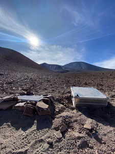 The SO2 camera installation on Lascar Volcano