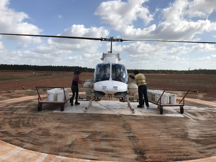 Jet Ranger helicopter with a side-mounted Isolair