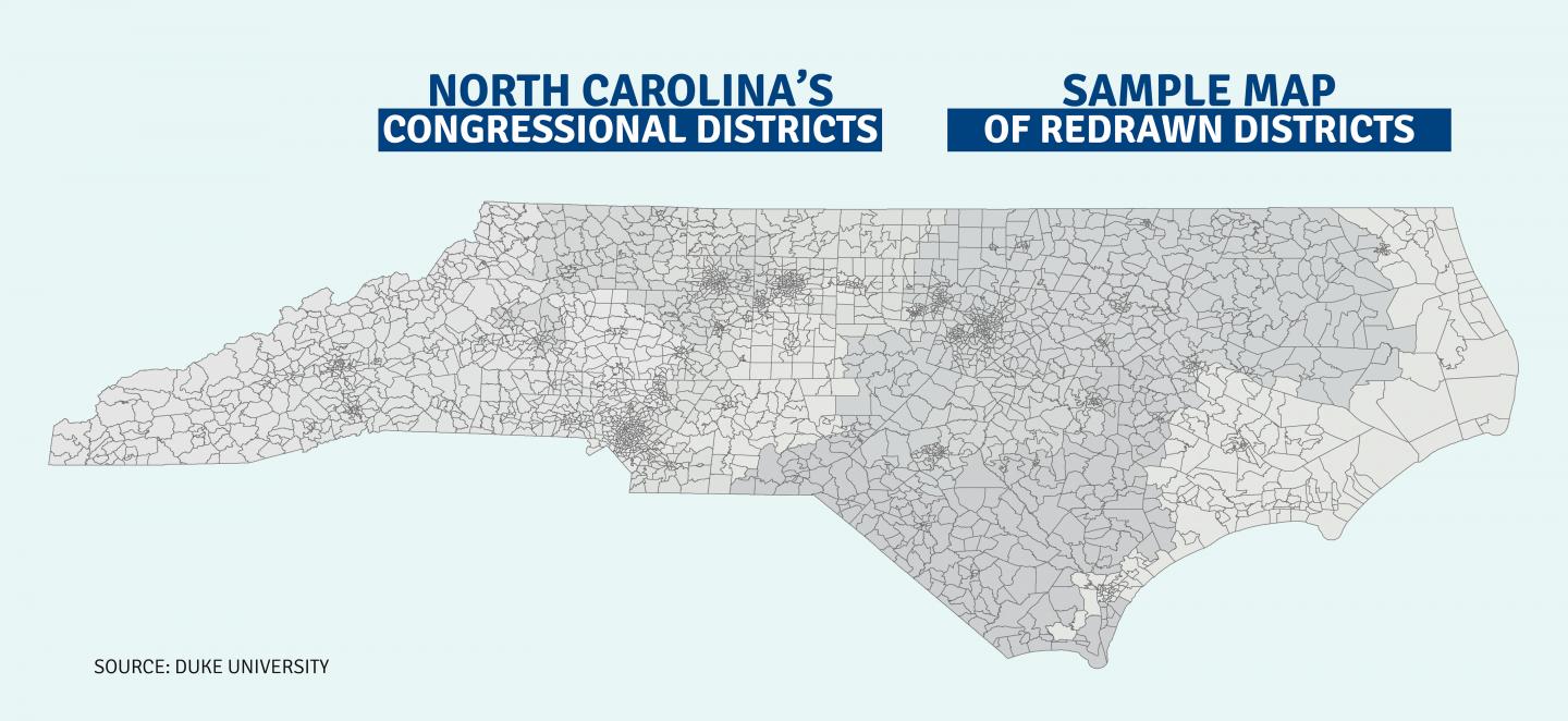Sample Redrawn Map of North Carolina's Congressional Districts